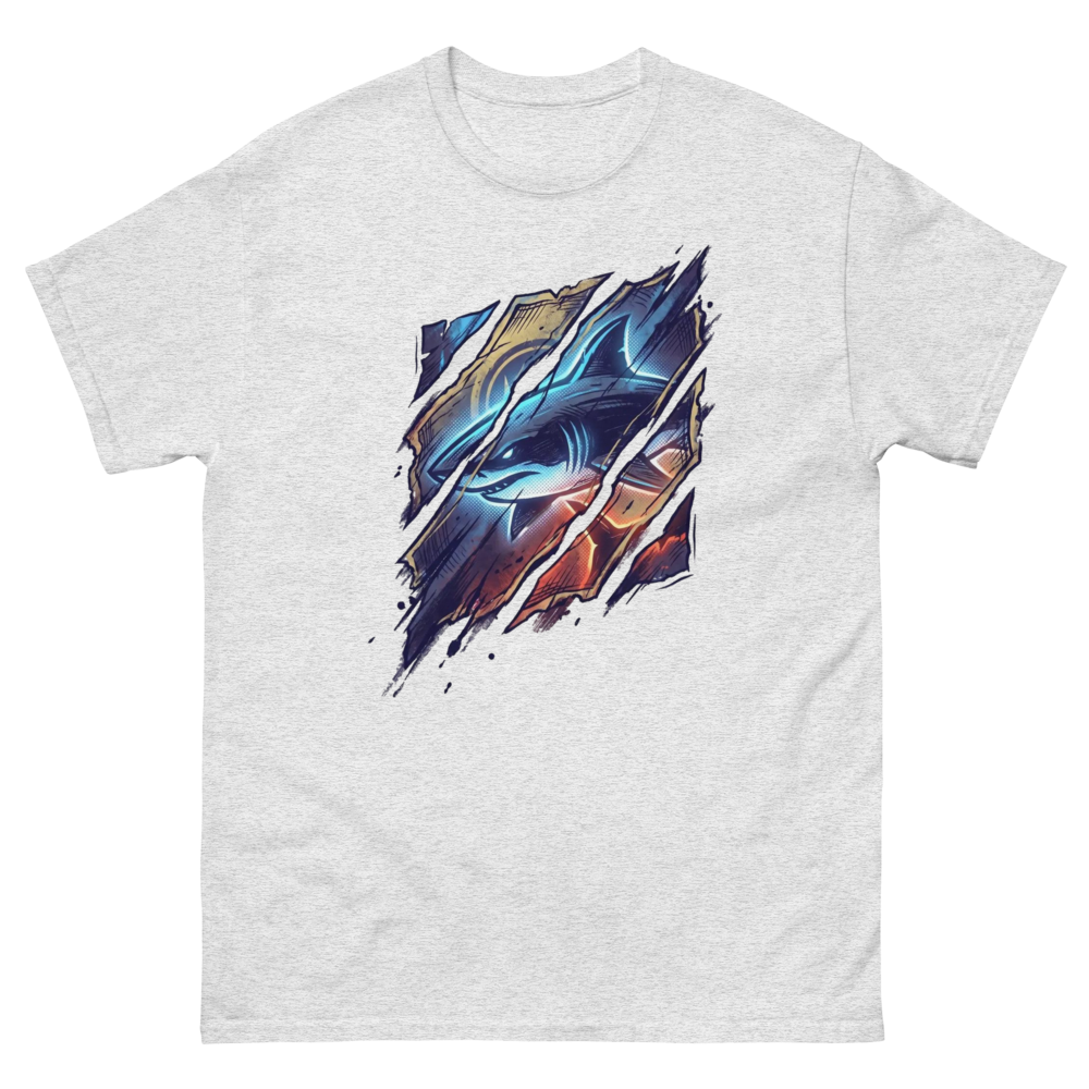 Hai Streetwear Glas-Splitter — Neon Cyberpunk Action T-Shirt