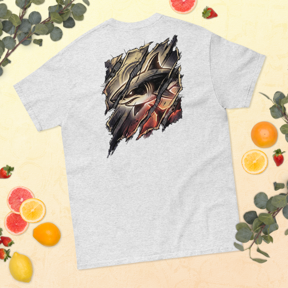 Hai Streetwear Glas-Splitter — Neon Cyberpunk Action T-Shirt