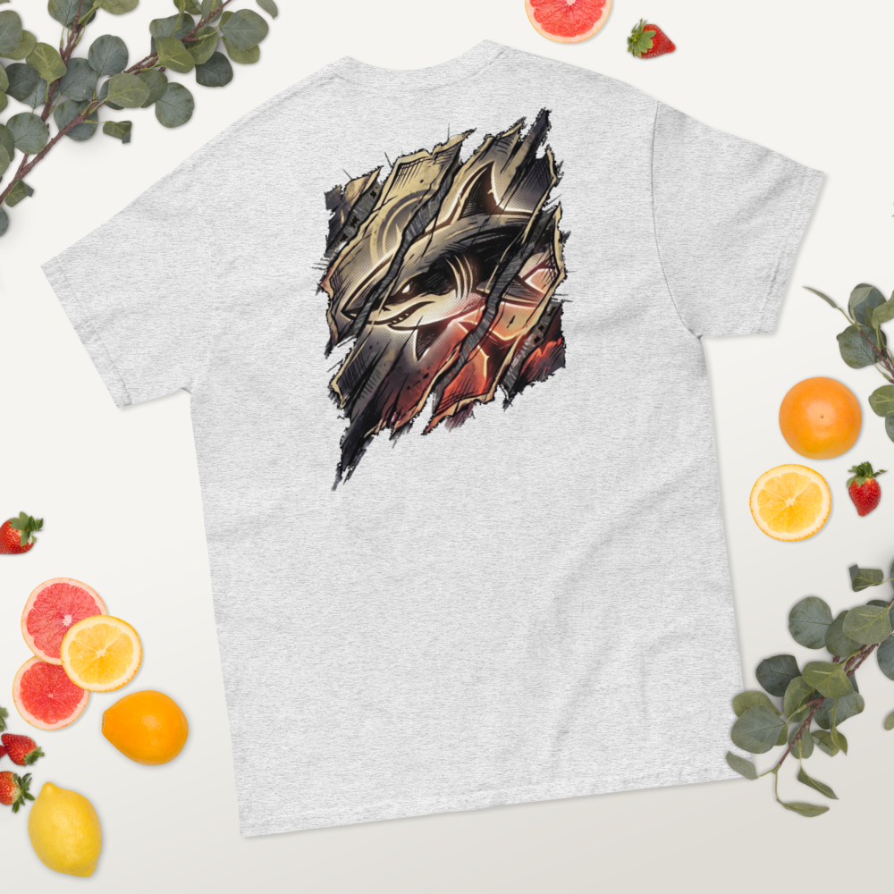 Hai Streetwear Glas-Splitter — Neon Cyberpunk Action T-Shirt