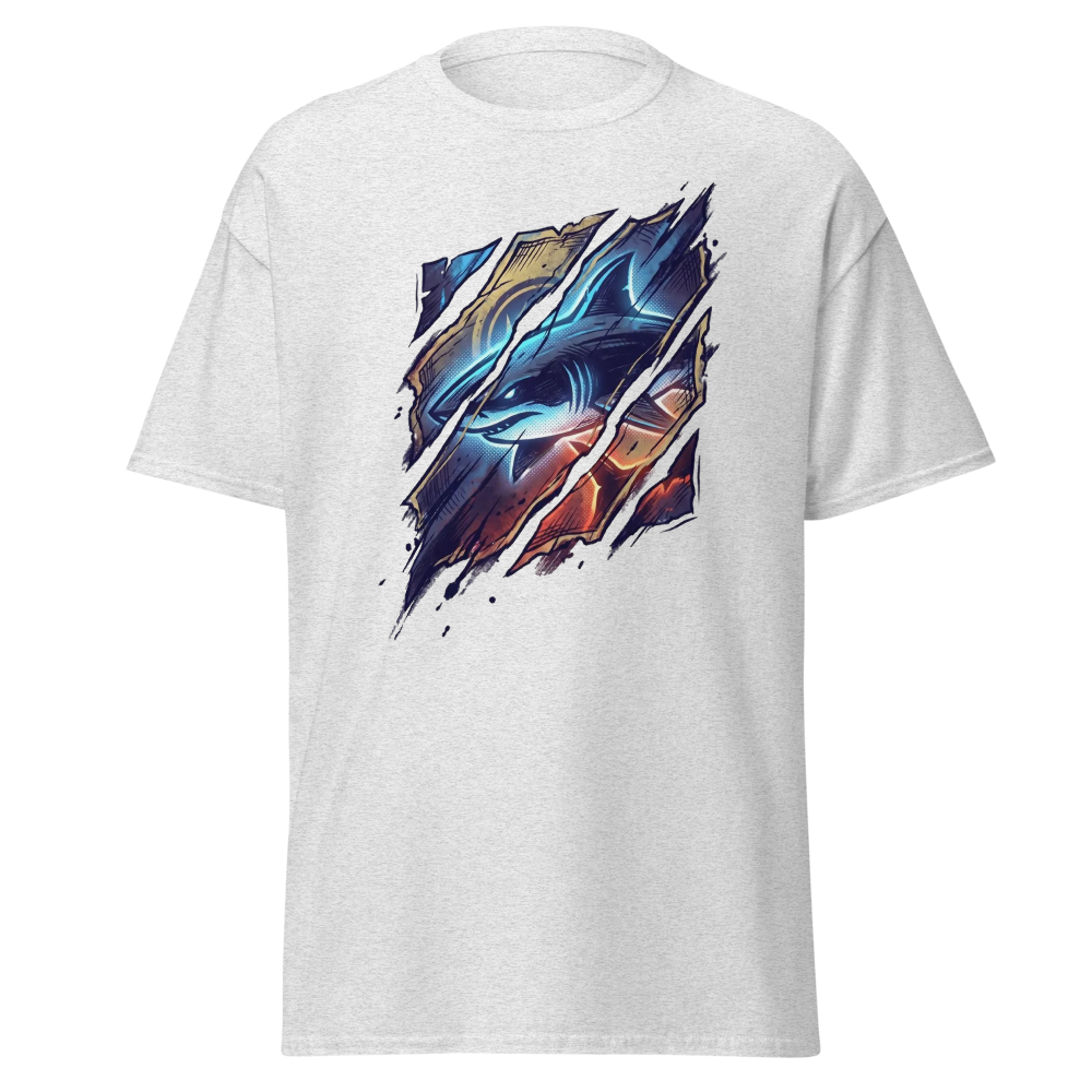 Hai Streetwear Baumwoll T-Shirt – Neon Riss-Optik