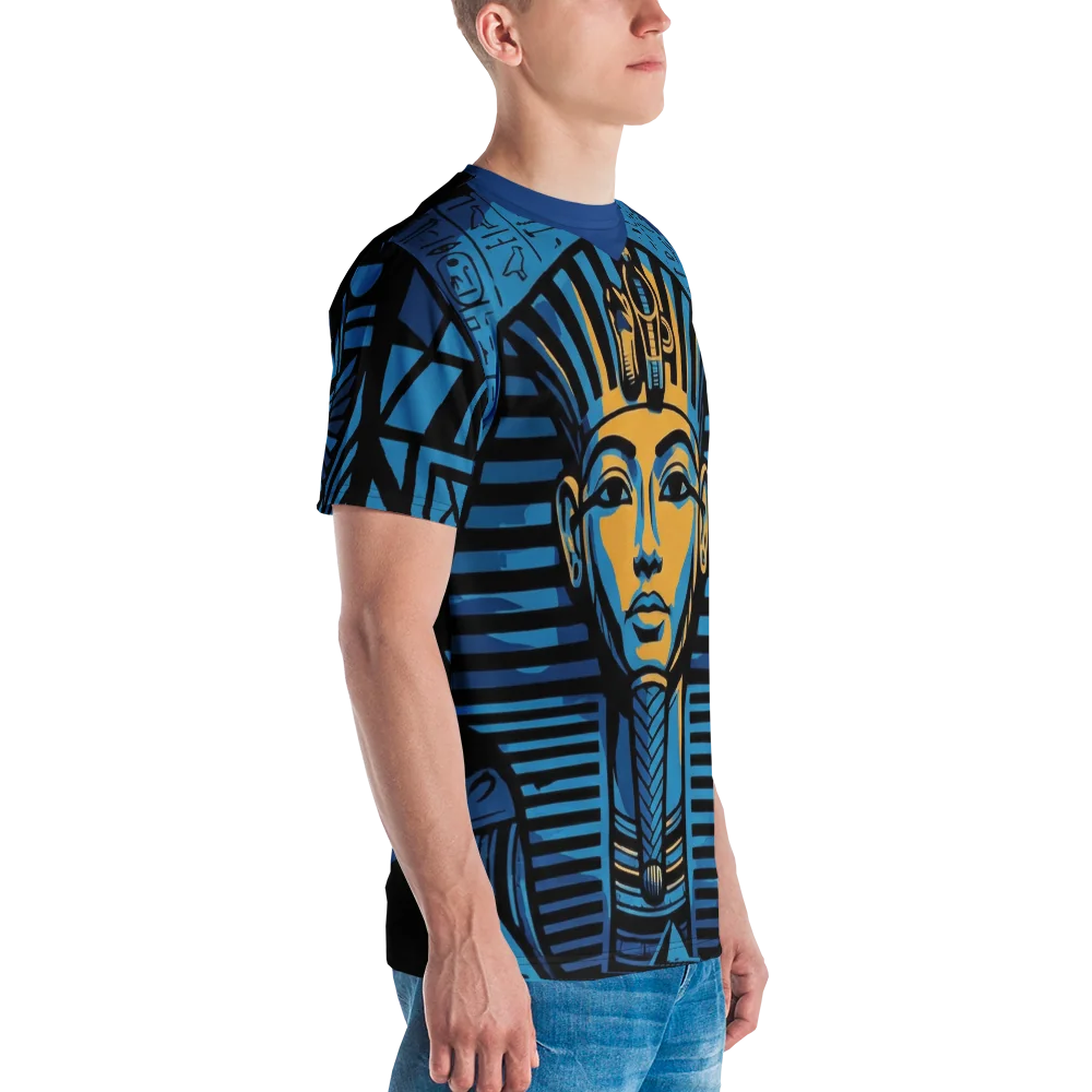 Tutanchamun T-Shirt — Blau Gold Hieroglyphen — Ansicht 6
