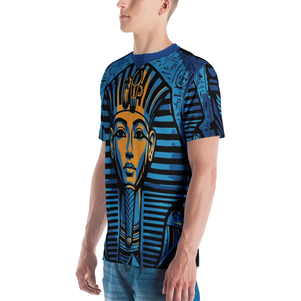 Tutanchamun T-Shirt — Blau Gold Hieroglyphen — Ansicht 5