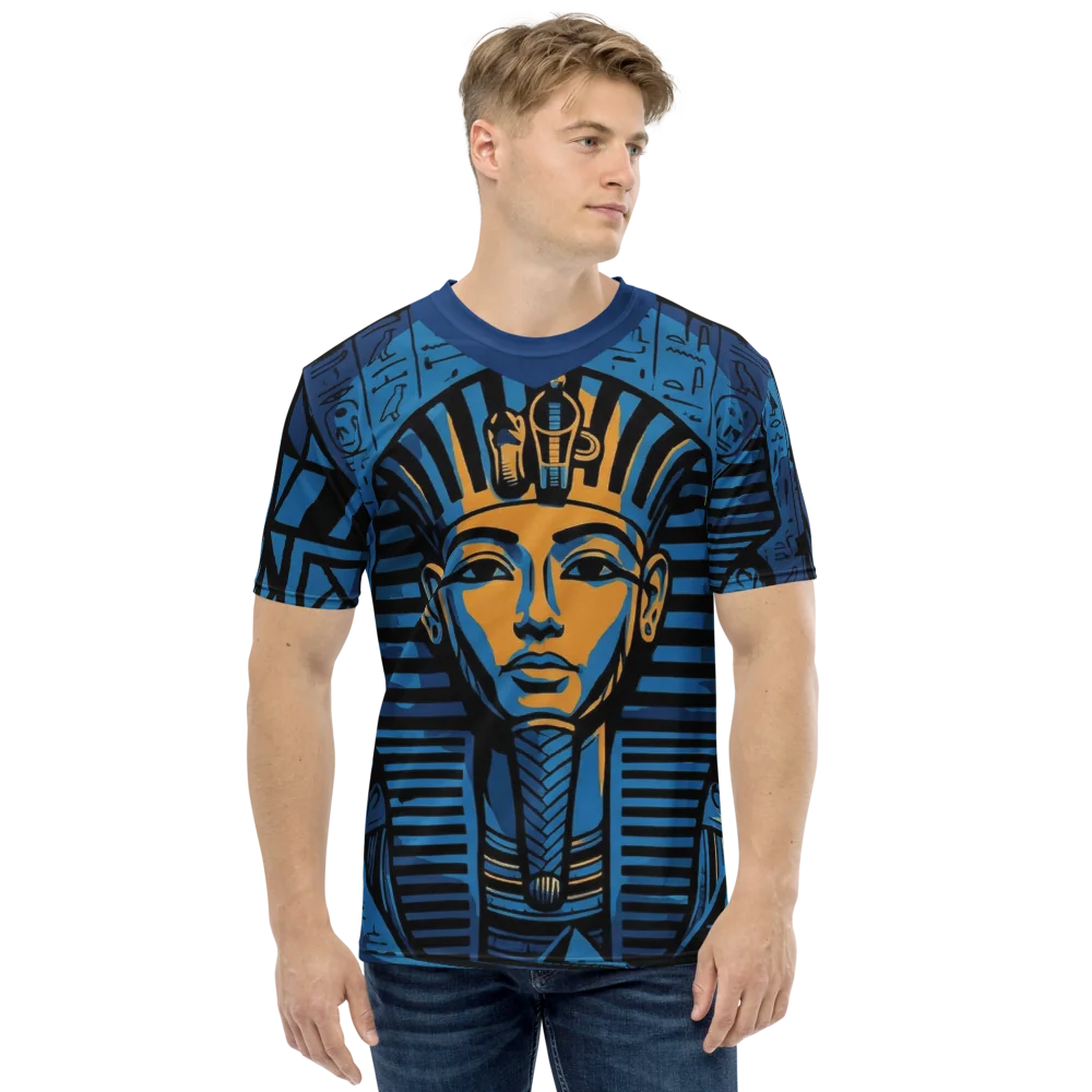 Tutanchamun T-Shirt — Blau Gold Hieroglyphen — Ansicht 8