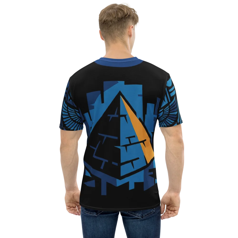 Tutanchamun T-Shirt — Blau Gold Hieroglyphen
