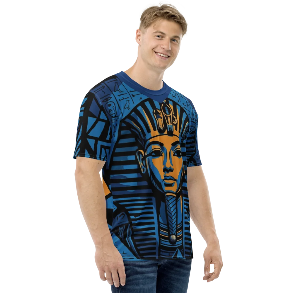 Tutanchamun T-Shirt — Blau Gold Hieroglyphen
