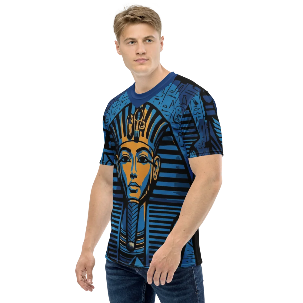 Tutanchamun T-Shirt — Blau Gold Hieroglyphen