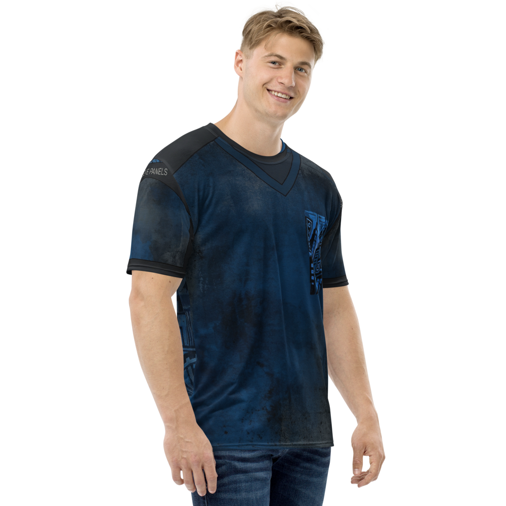 Cyberpunk Metropolis T-Shirt – Dunkelblau