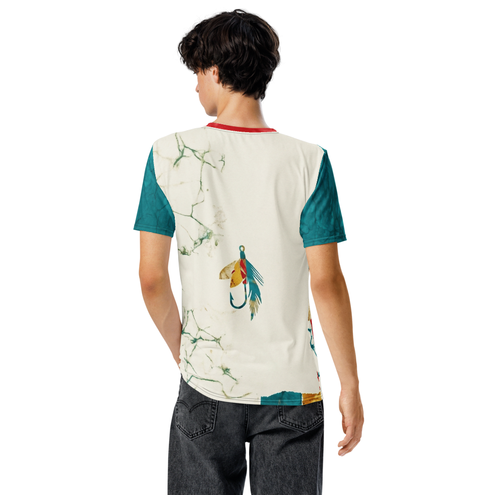 Angelköder Batik-Collage — Türkis Rot Gelb Vintage T-Shirt