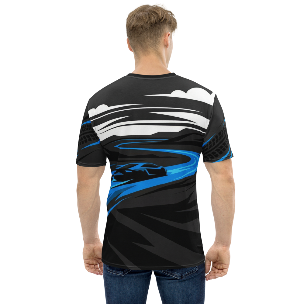 Neonblau Sportwagen T-Shirt – Night Drive Vektor