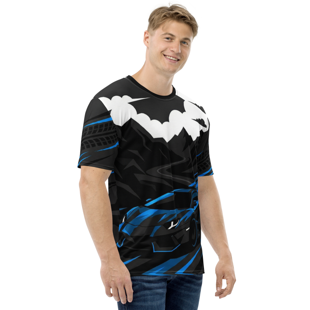 Neonblau Sportwagen T-Shirt – Night Drive Vektor