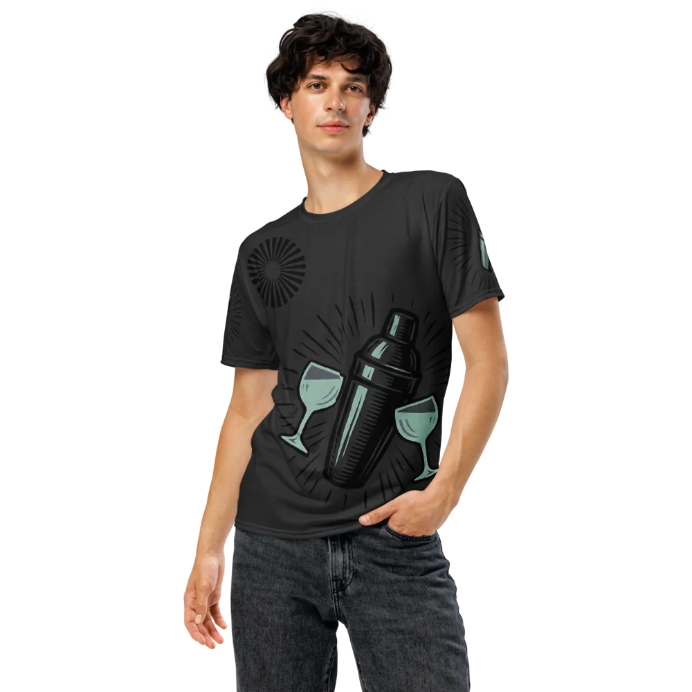 Vintage Shaker Speakeasy T-Shirt — Art-Deco Sunburst — Ansicht 5