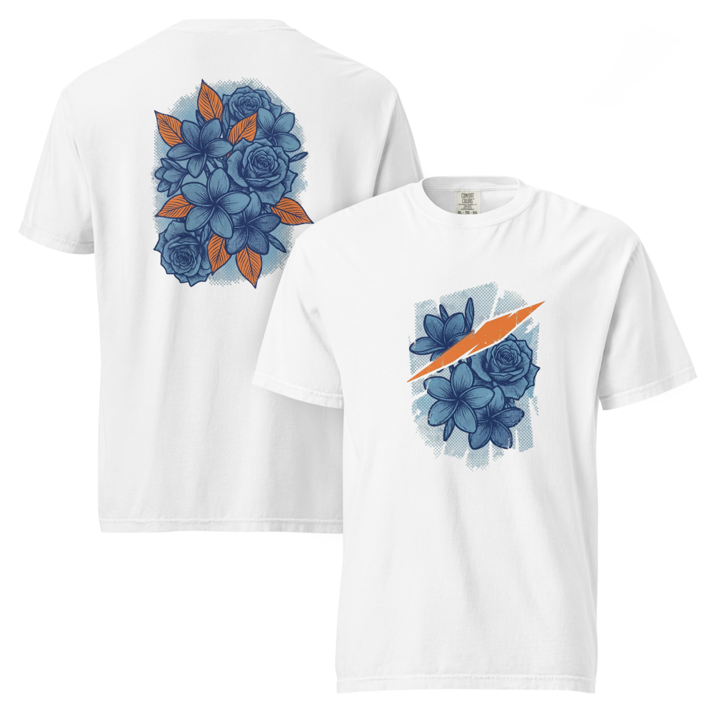 Hawaii Surf Blumen Premium Baumwoll T-Shirt – 90s Retro