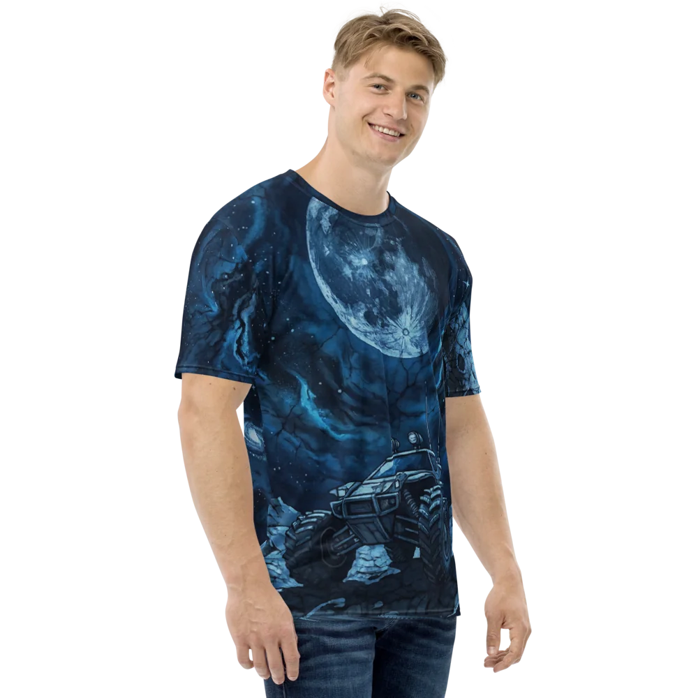 Mondmission T-Shirt — Lunar Rover Sci-Fi Comic — Rechter Ärmel