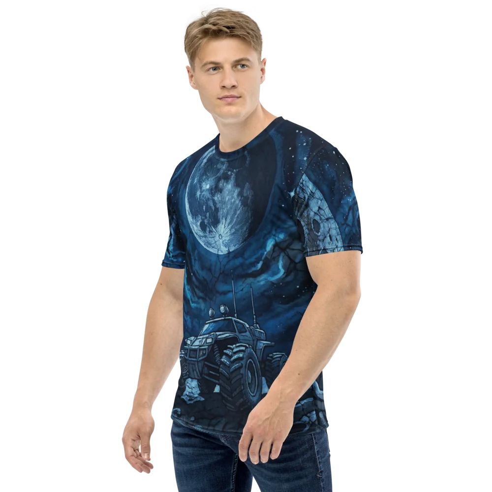 Mondmission T-Shirt — Lunar Rover Sci-Fi Comic — Linker Ärmel