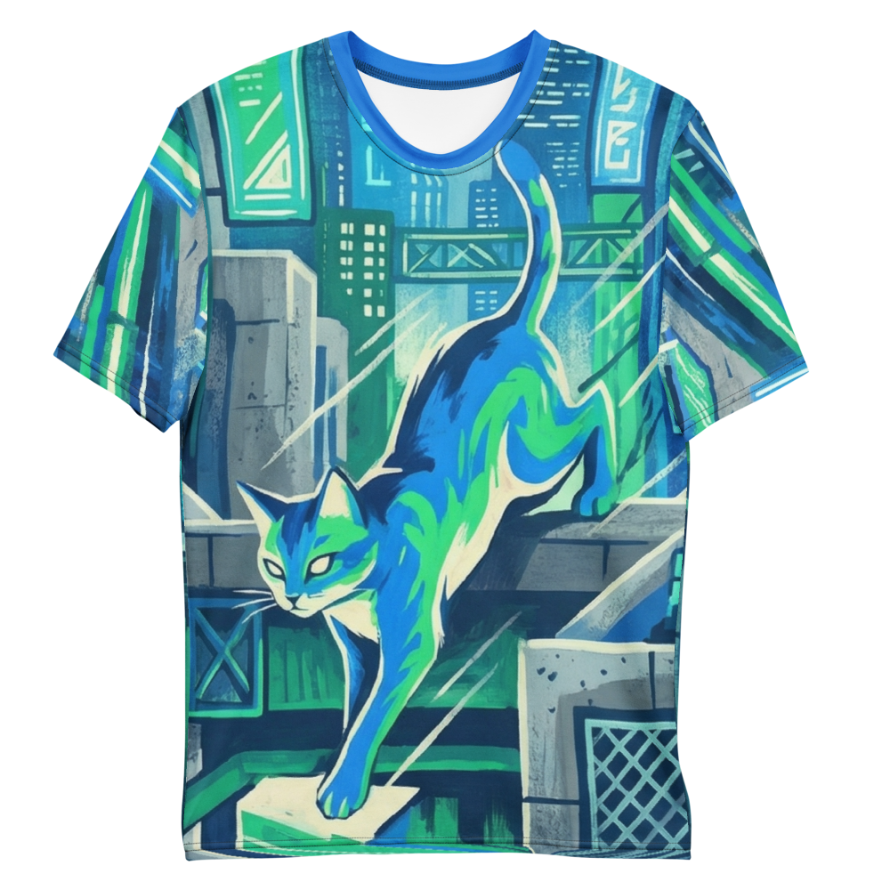 Cyberpunk Katze T-Shirt – Neon Metropole