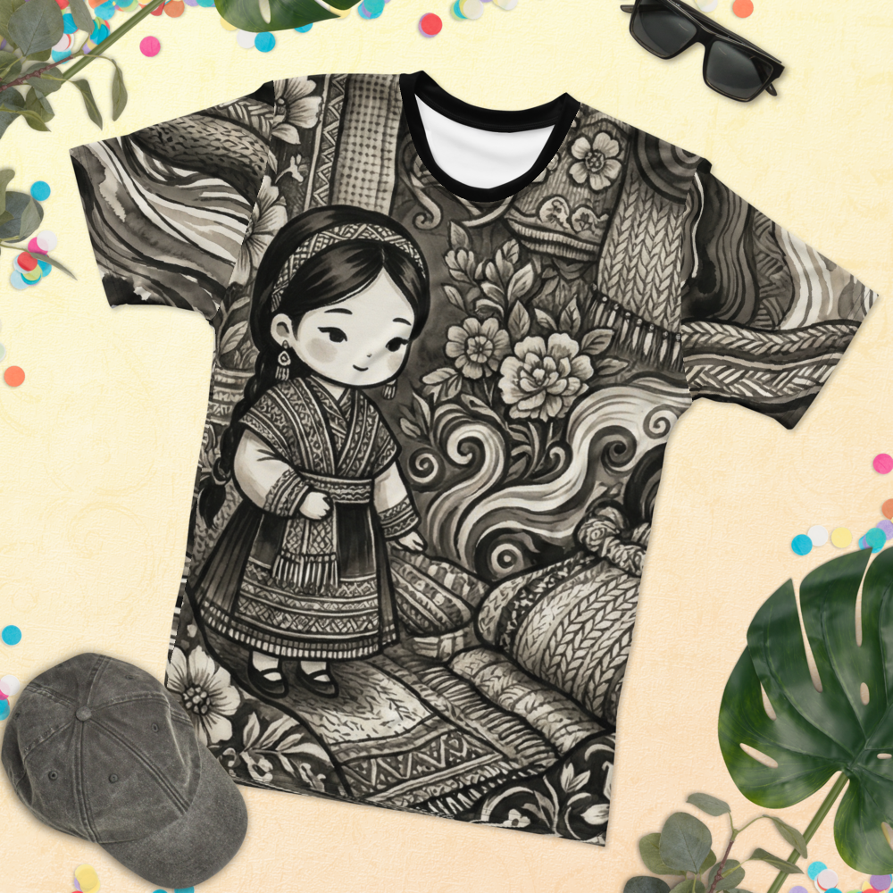 Traditionelles Chibi Mädchen T-Shirt – Ink Art