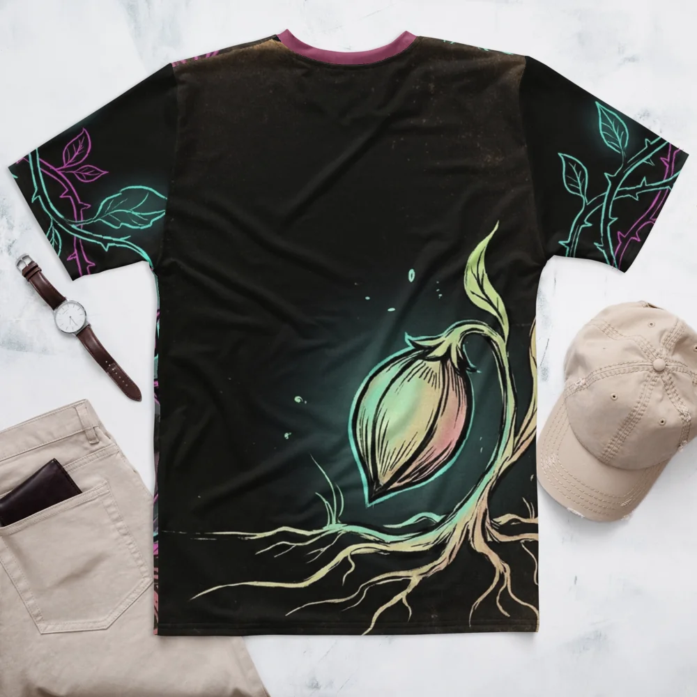 Leuchtblume Dark Fantasy T-Shirt — Gothic Botanik — Rückseite