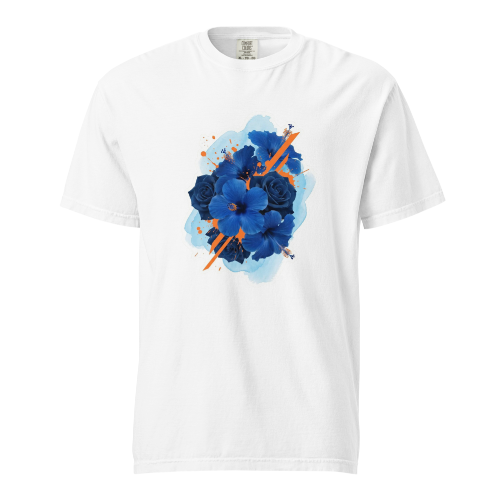 Hibiskus & Rosen im Watercolor-Splash – Floral Streetwear T-Shirt