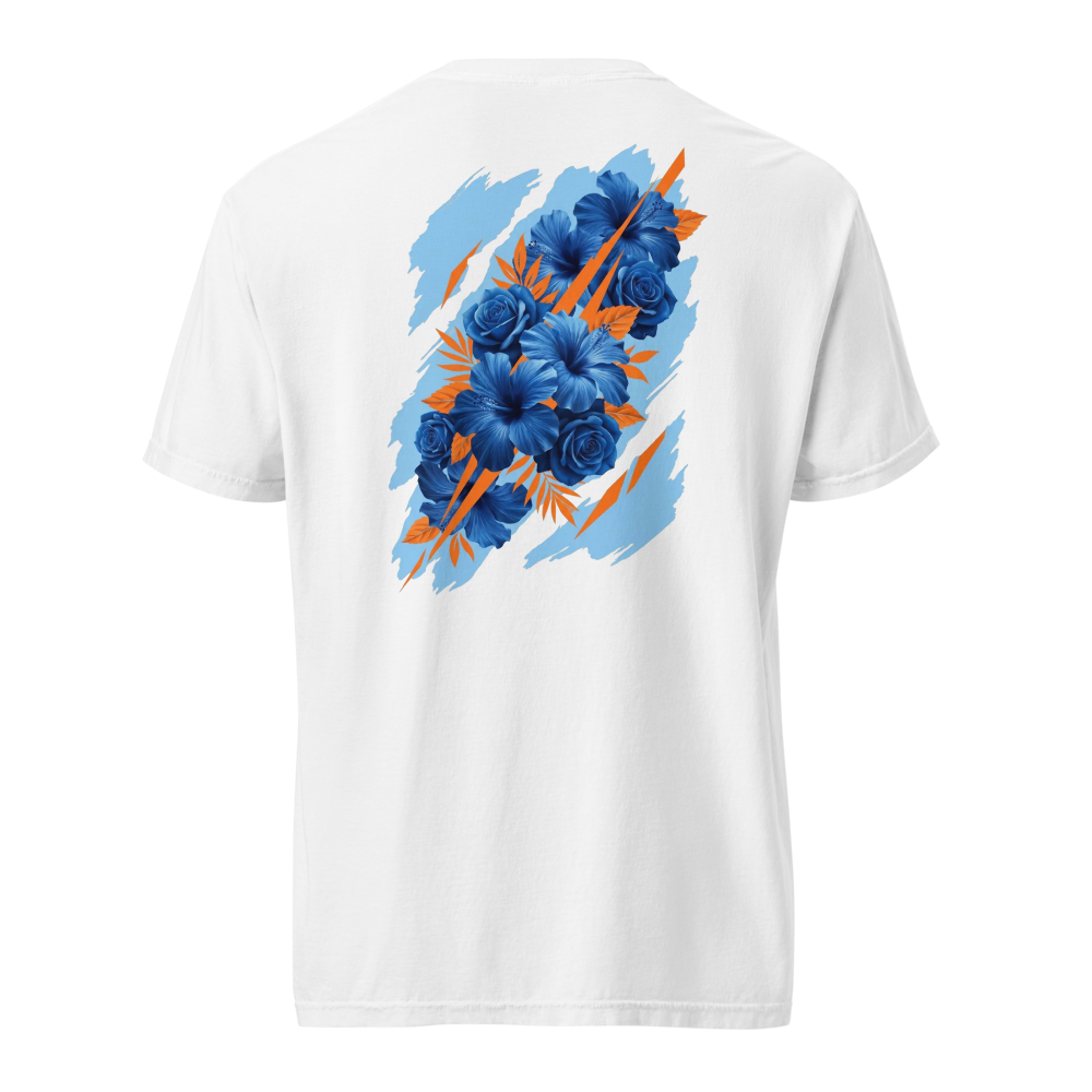 Hibiskus & Rosen im Watercolor-Splash – Floral Streetwear T-Shirt