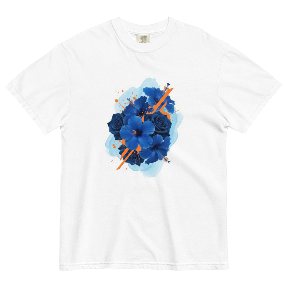 Hibiskus & Rosen im Watercolor-Splash – Floral Streetwear T-Shirt