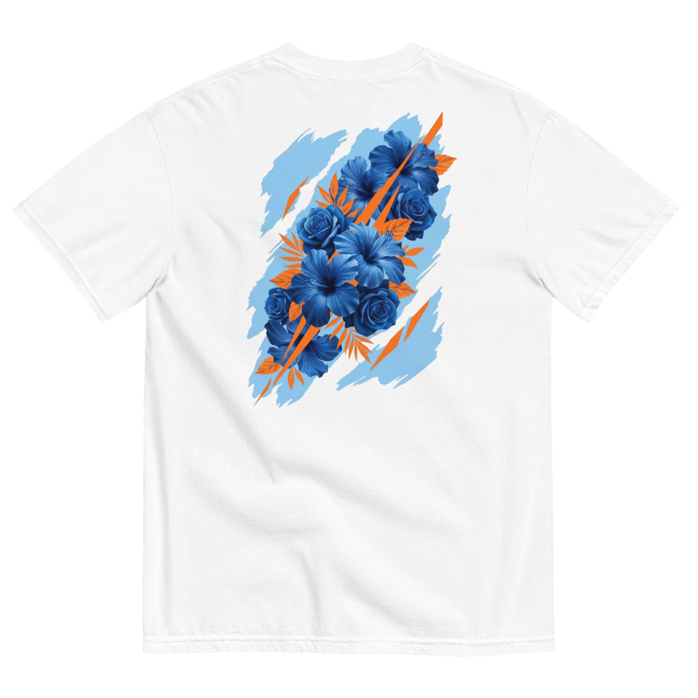Hibiskus & Rosen im Watercolor-Splash – Floral Streetwear T-Shirt