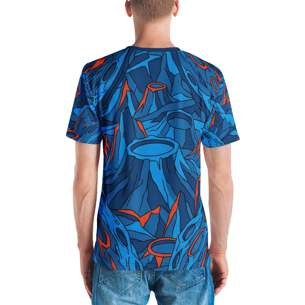 Alien Mond T-Shirt — Comic Blau Orange — Ansicht 7