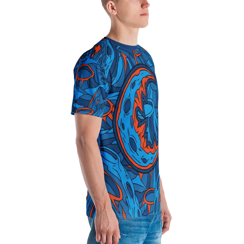 Alien Mond T-Shirt — Comic Blau Orange — Ansicht 6