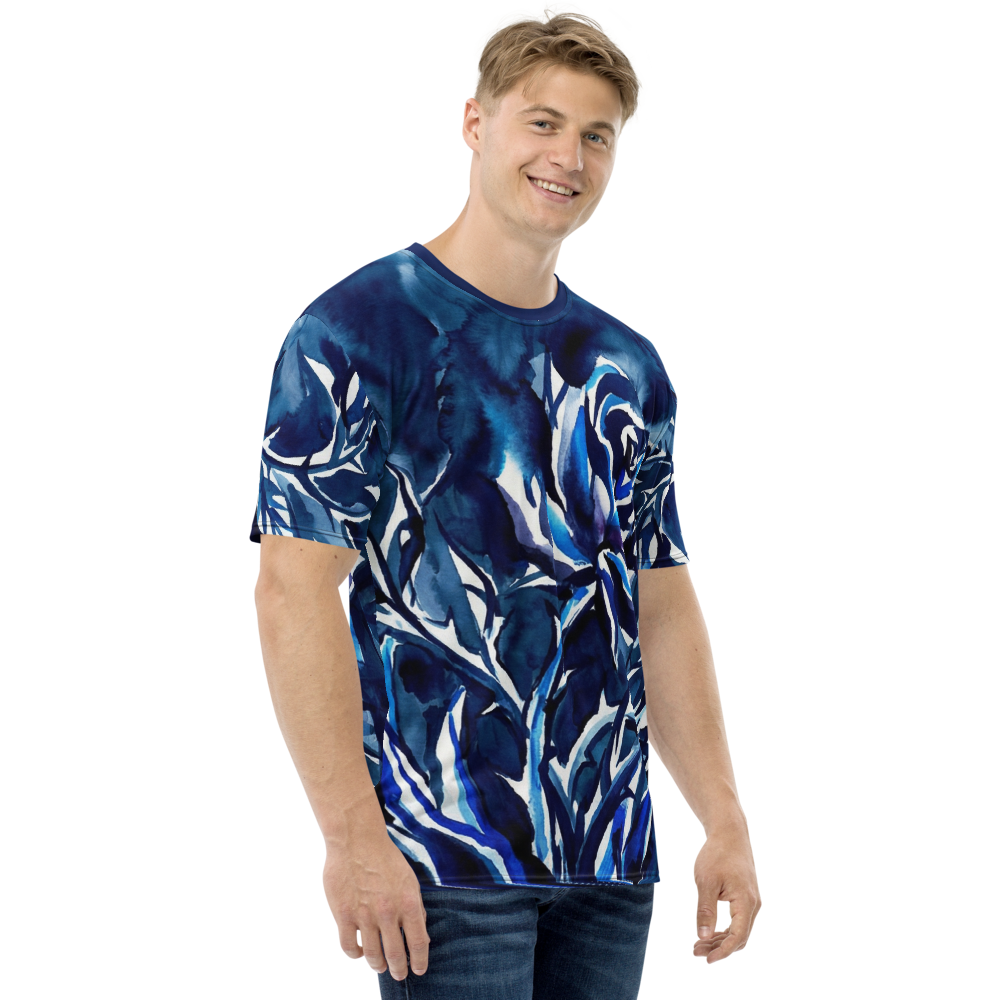 Blaue Aquarell Rose — Rechter Ärmel