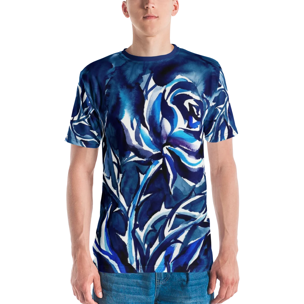Tintenrose T-Shirt — Aquarell Indigo Tusche