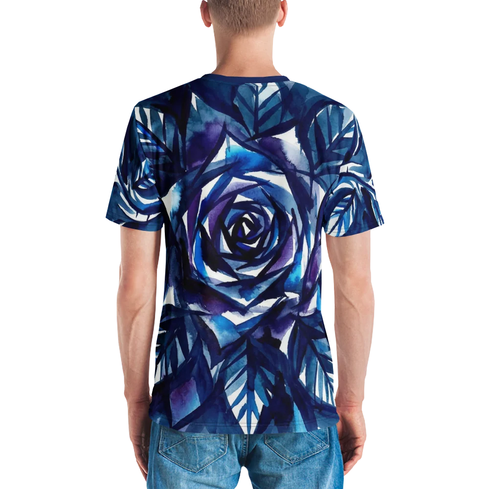 Tintenrose T-Shirt — Aquarell Indigo Tusche — Ansicht 7