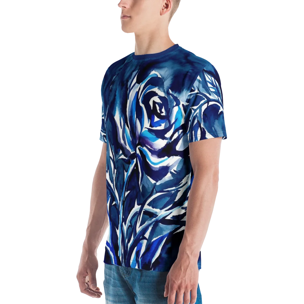 Tintenrose T-Shirt — Aquarell Indigo Tusche — Ansicht 5