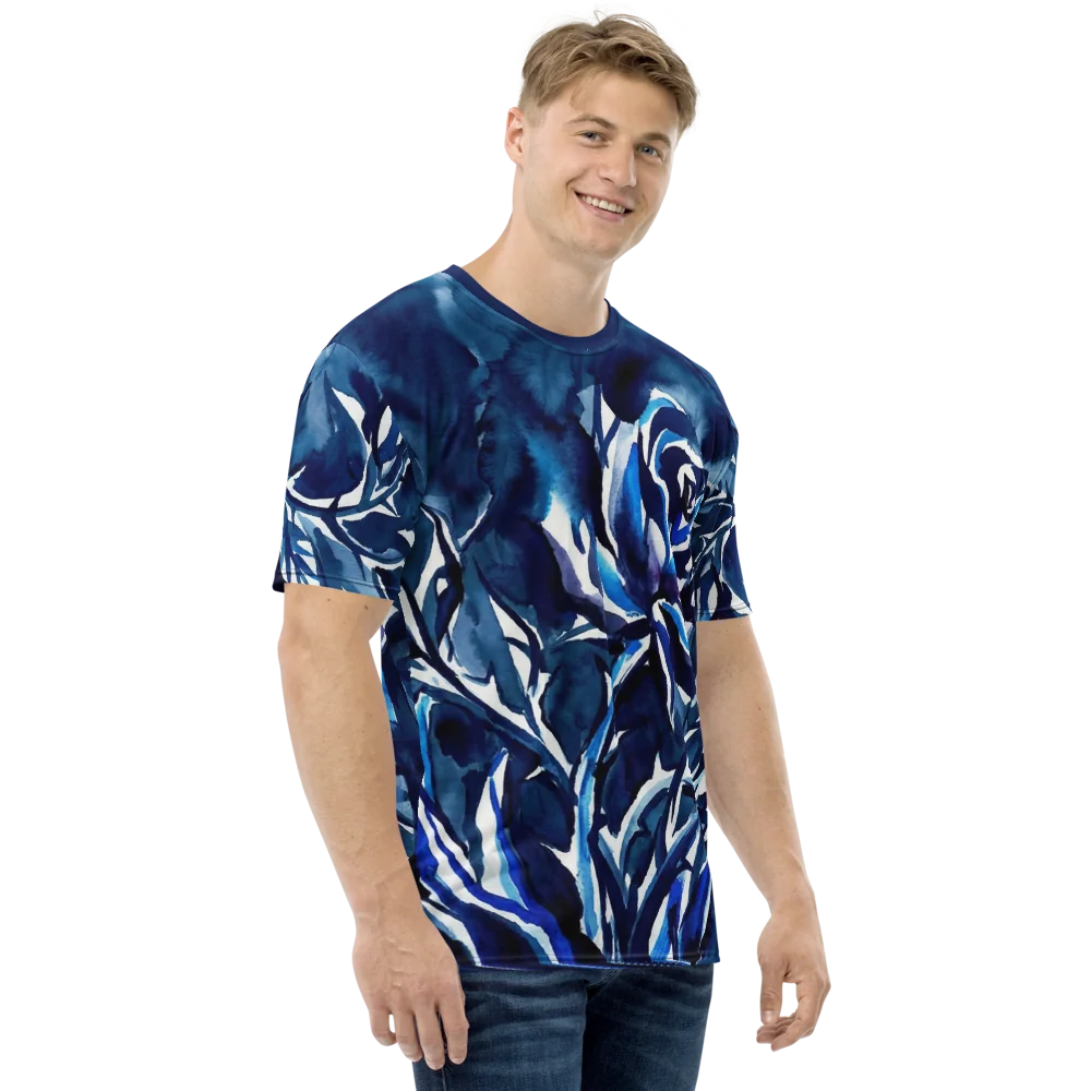 Tintenrose T-Shirt — Aquarell Indigo Tusche