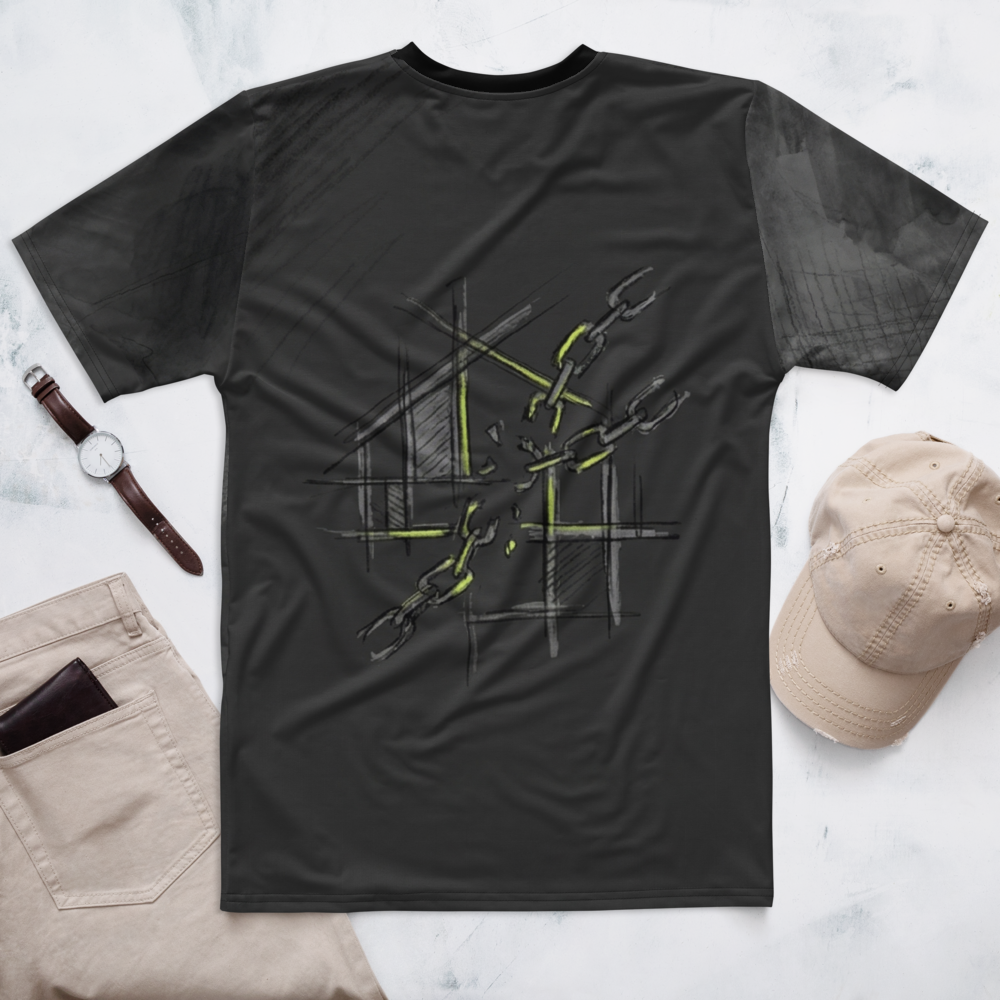 Industrial Blueprint Zahnrad — Gold Neongrün Mechaniker T-Shirt