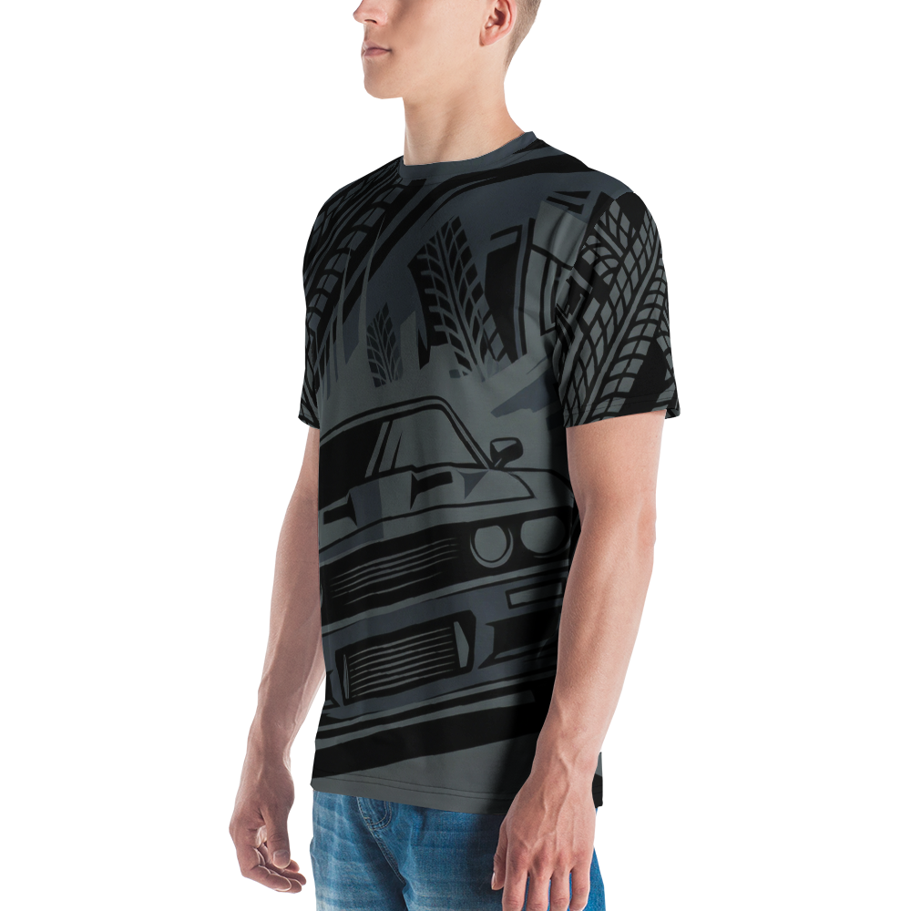 Dark Street Racing Muscle Car — Noir Monochrom T-Shirt