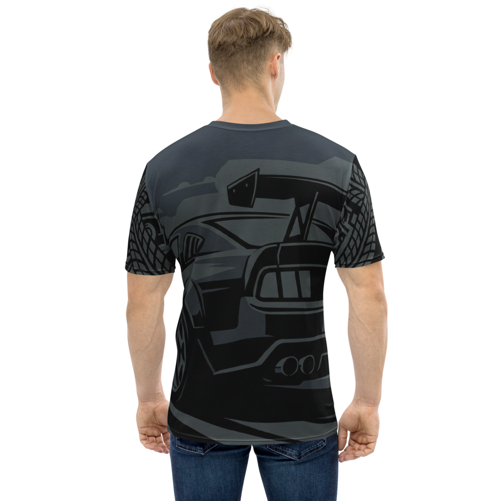 Dark Street Racing Muscle Car — Noir Monochrom T-Shirt