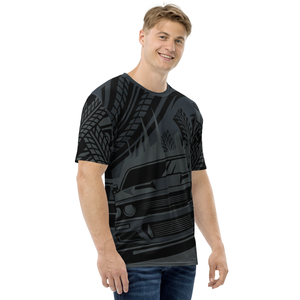 Dark Street Racing Muscle Car — Noir Monochrom T-Shirt