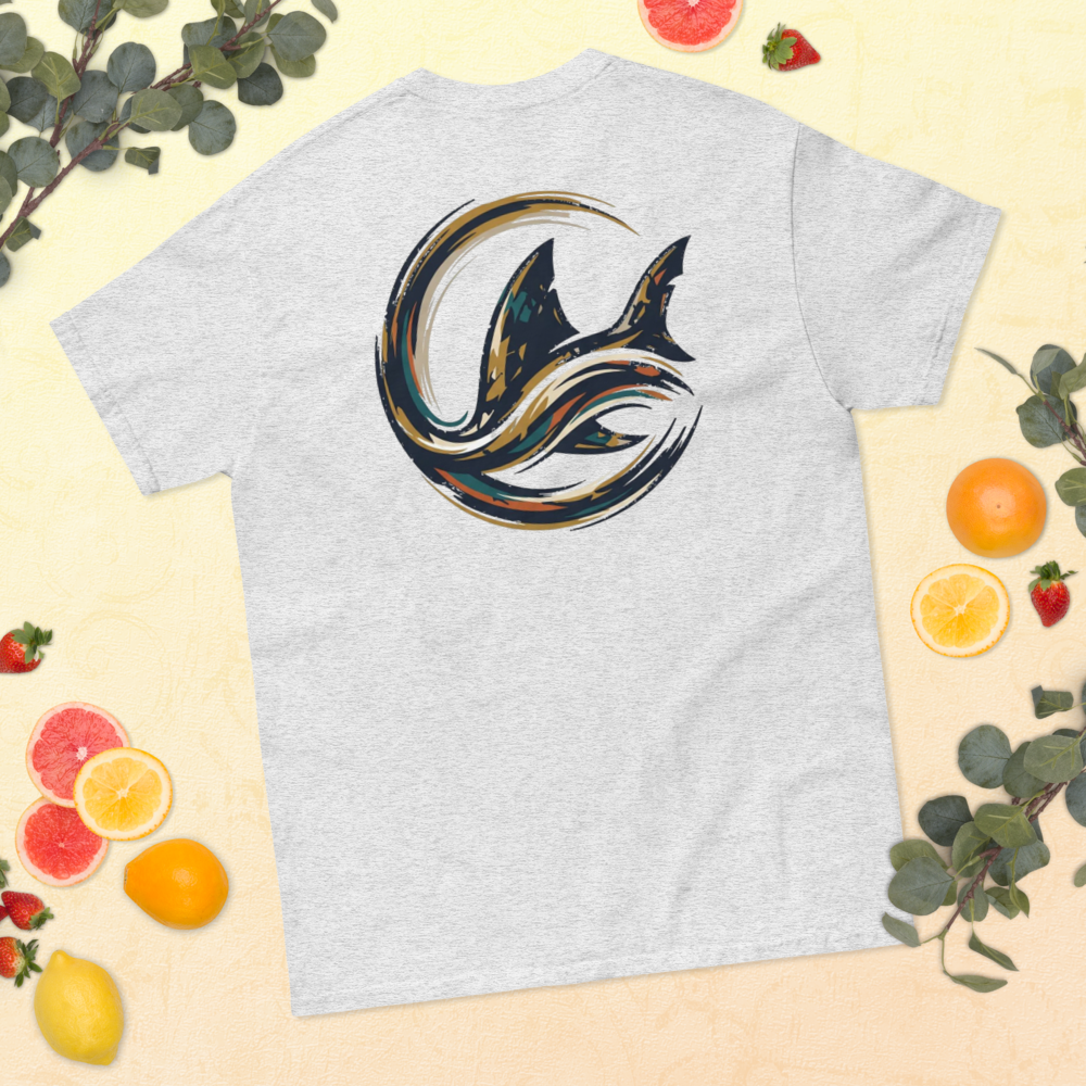 Neon Hai Collage T-Shirt – Abstrakte Ocean Art