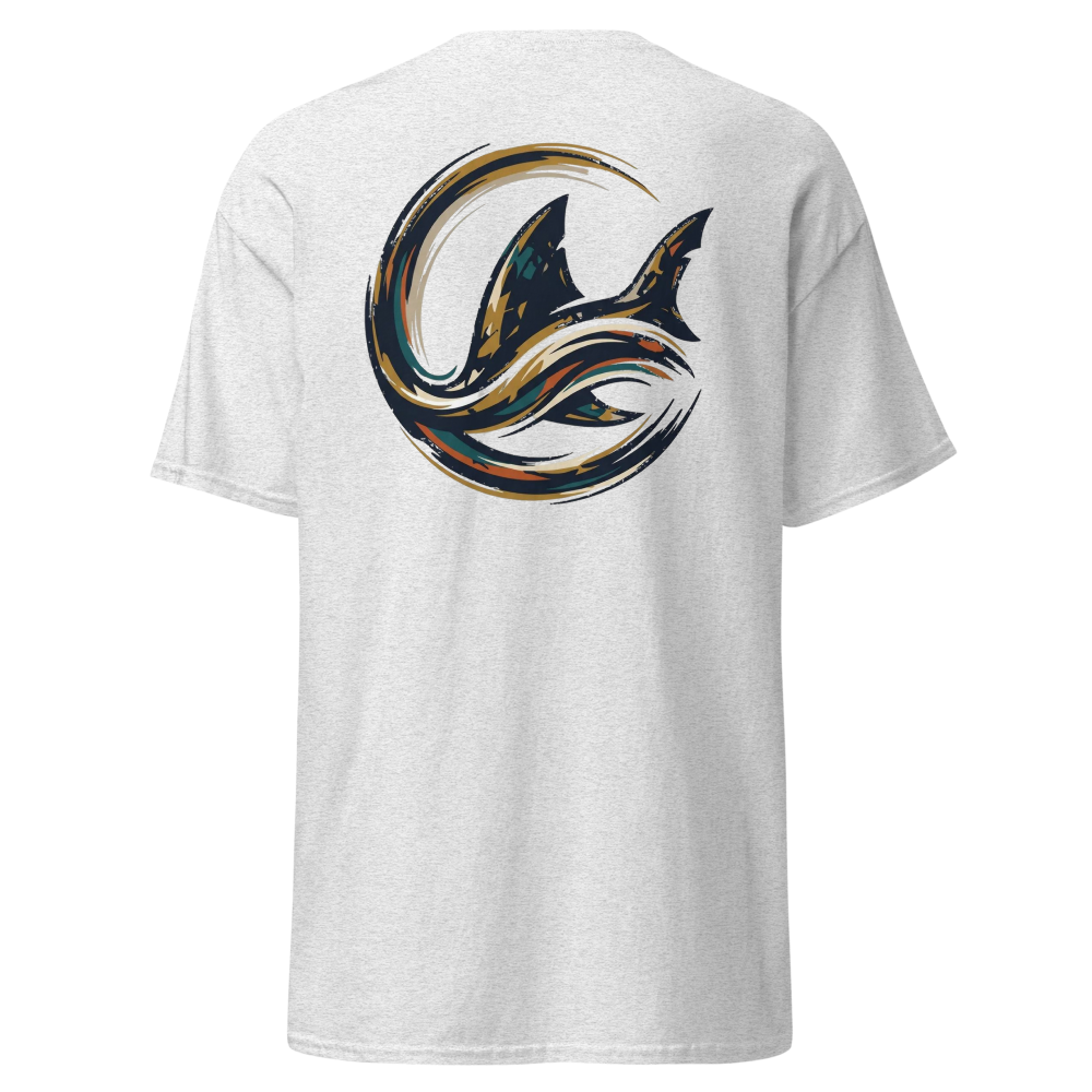 Neon Hai Collage T-Shirt – Abstrakte Ocean Art