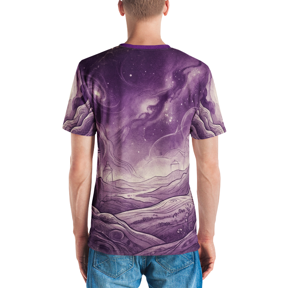 Surreale Spraydosen Landschaft T-Shirt – Violette Kunst
