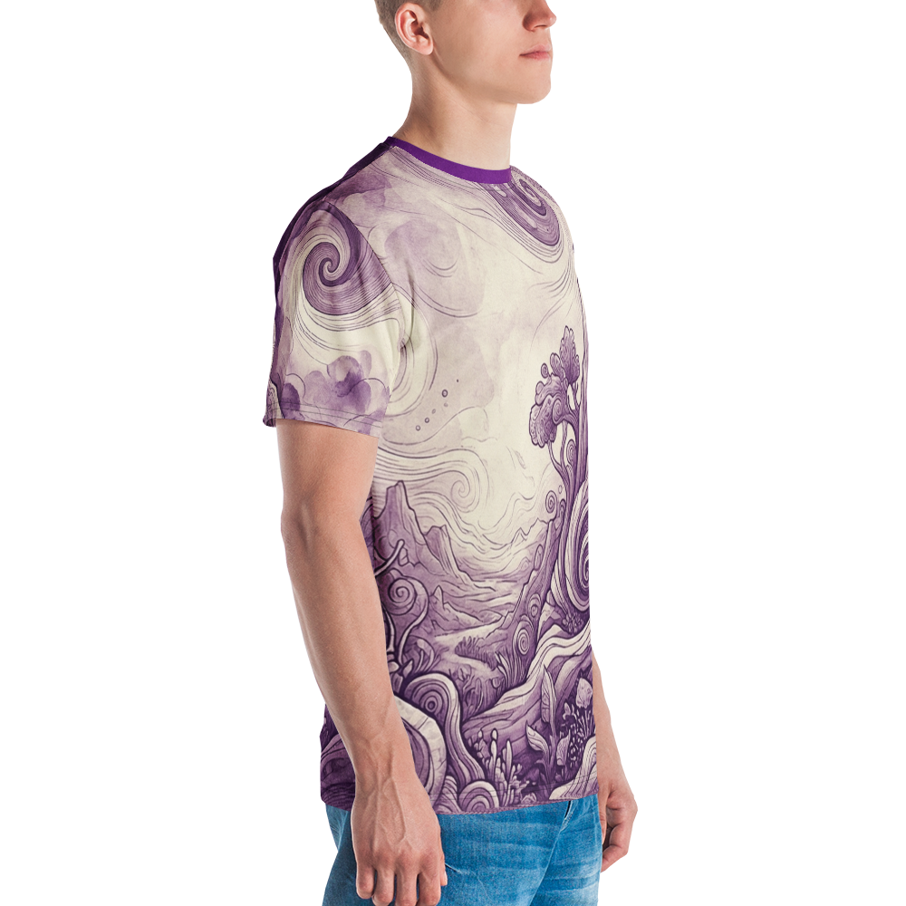 Surreale Spraydosen Landschaft T-Shirt – Violette Kunst