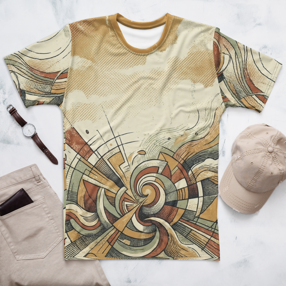 Retro Geometrie T-Shirt – Vintage Wellen