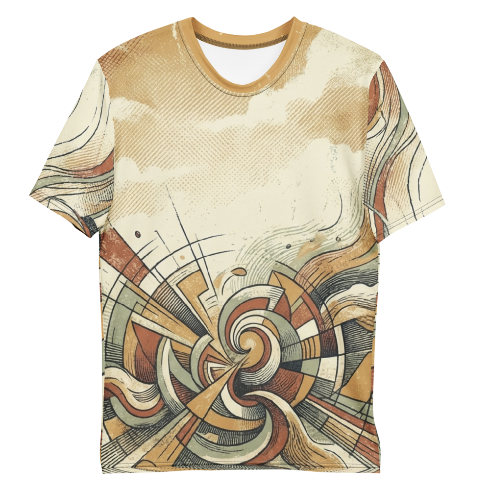 Retro Geometrie T-Shirt – Vintage Wellen