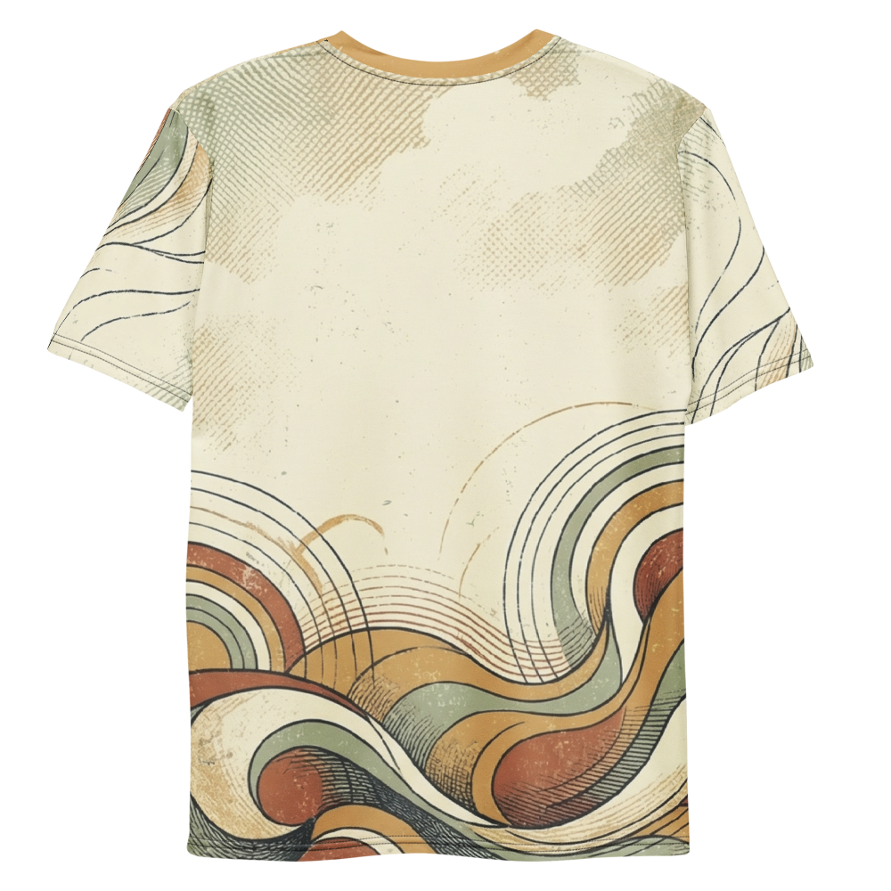 Retro Geometrie T-Shirt – Vintage Wellen