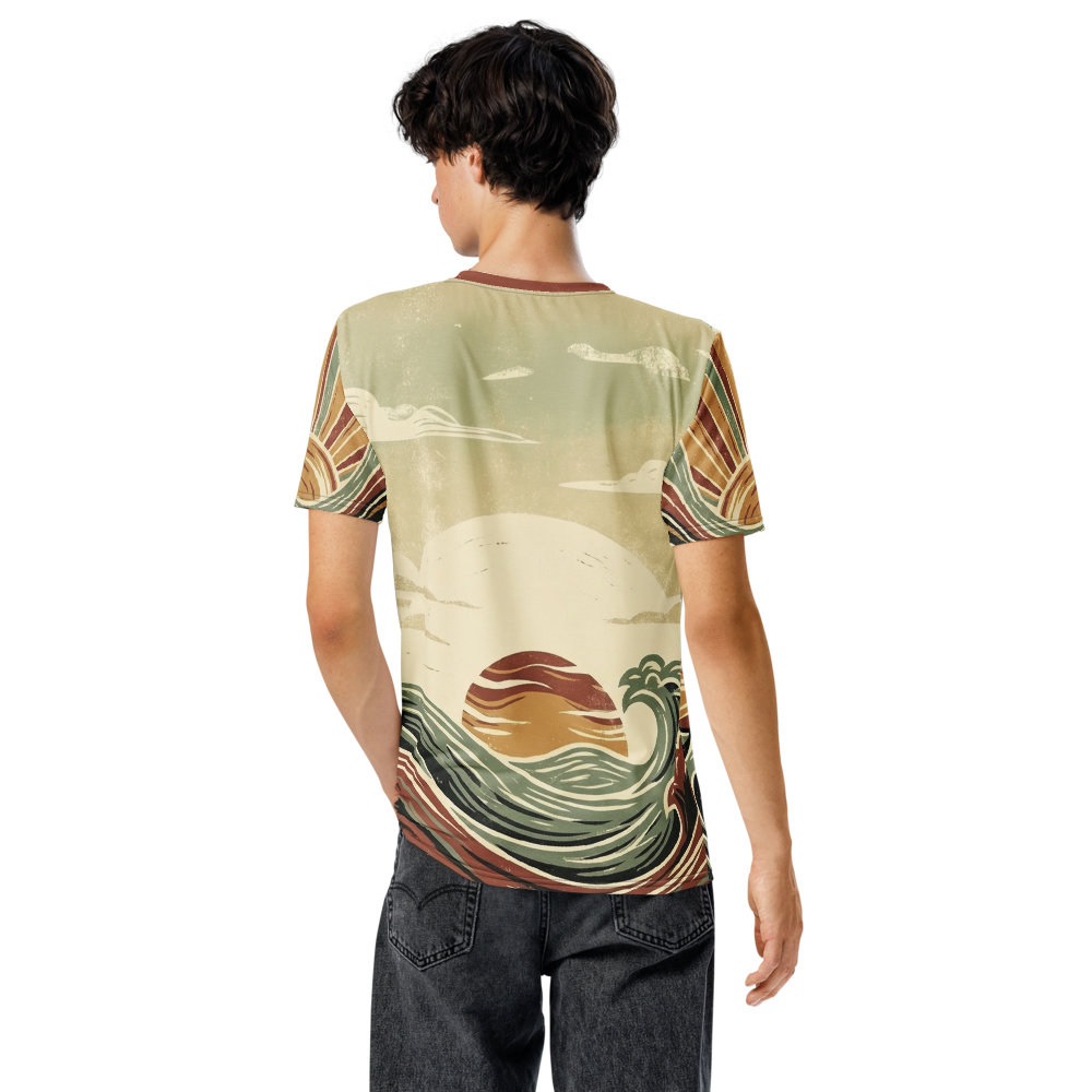 Retro Wellen & Sonne T-Shirt – 70s Vintage Surf Art — Ansicht 6
