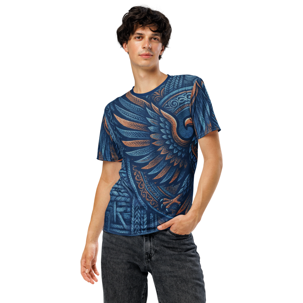 Tribal Adler Azteken Feder — Kupfer Marine T-Shirt