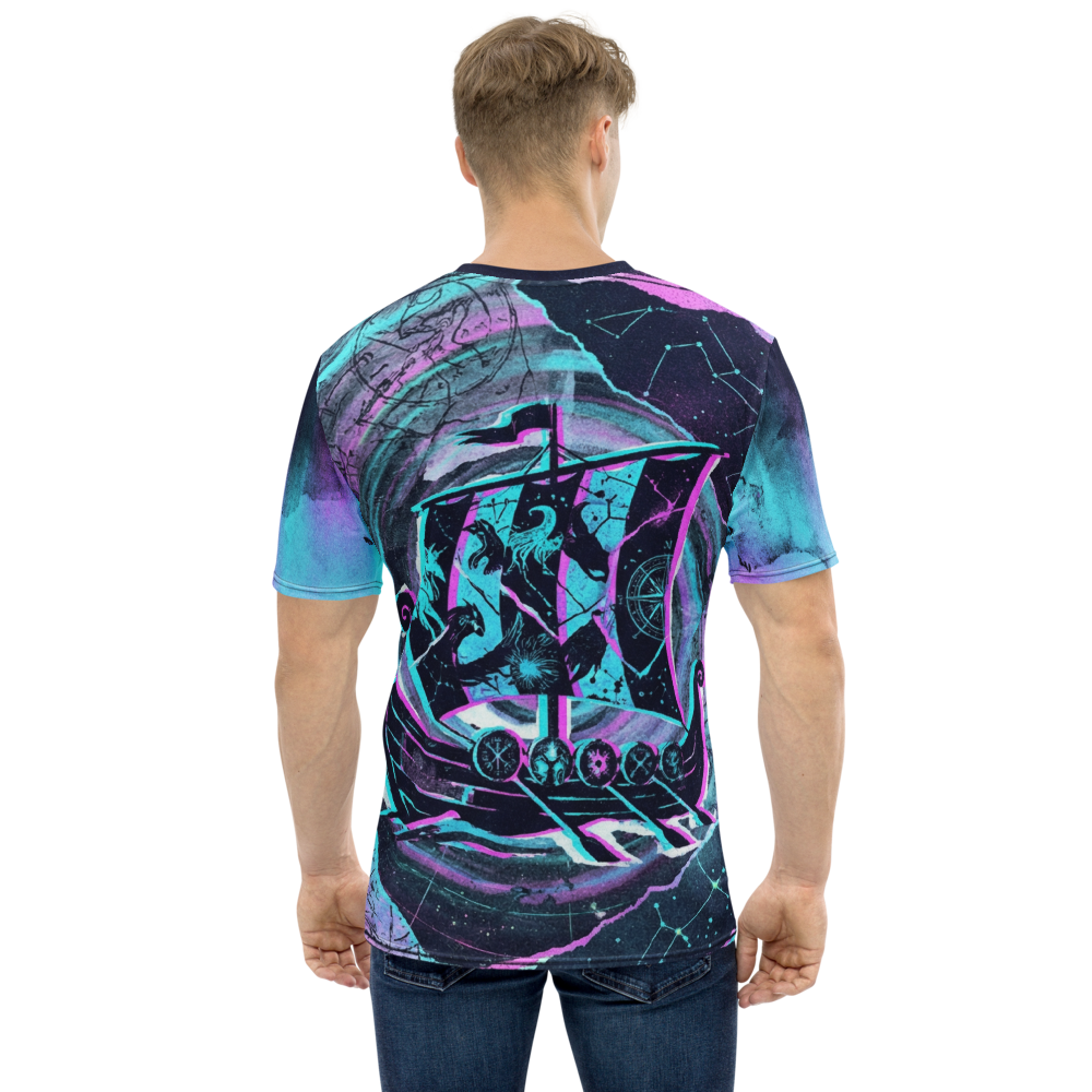 Neon Wikinger Axt T-Shirt – Glitch Art