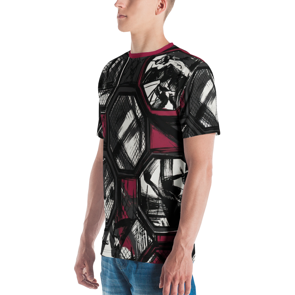 MMA Cage Storyboard — Burgundy Fight Comic T-Shirt