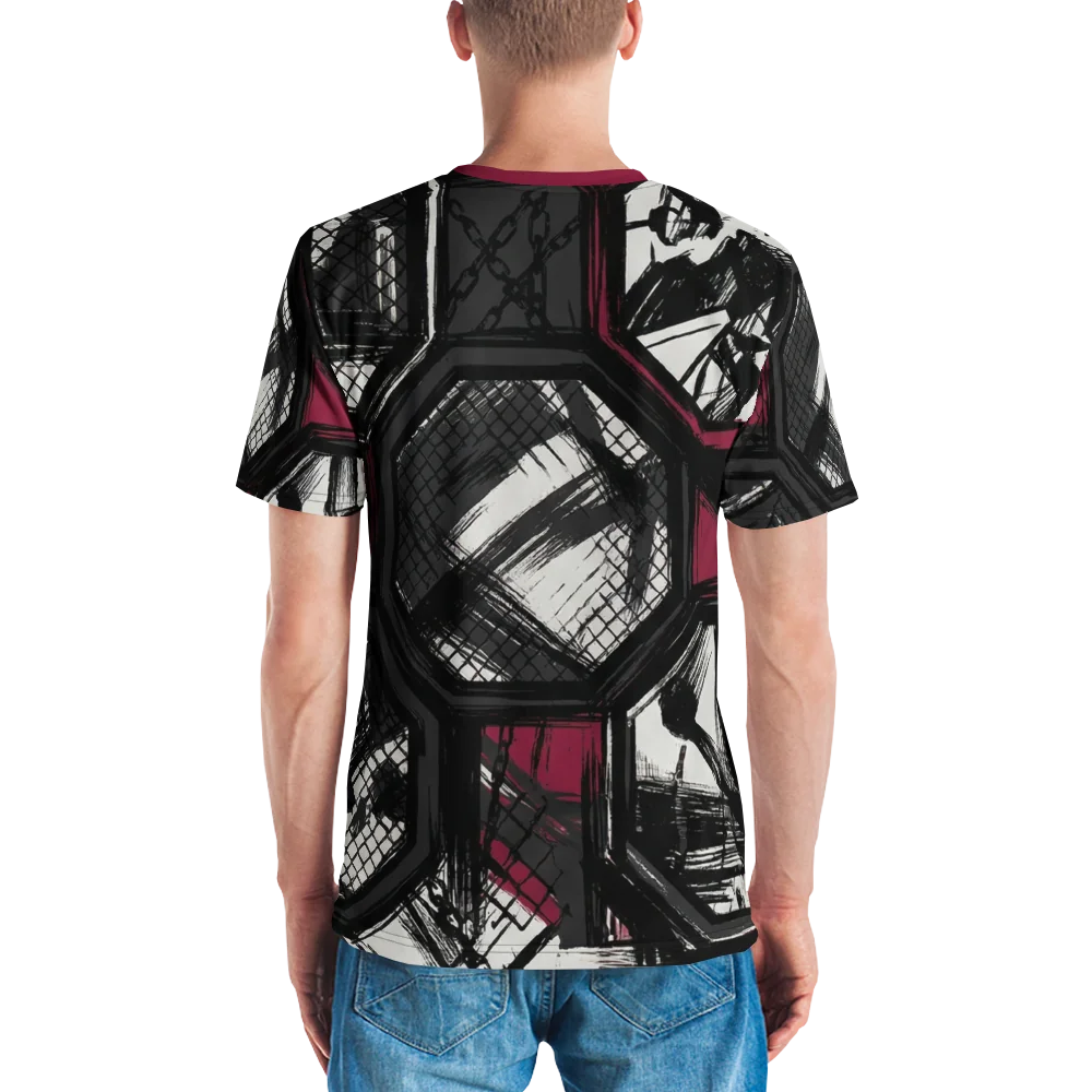 MMA Cage Storyboard T-Shirt — Burgundy Fight Comic — Ansicht 7