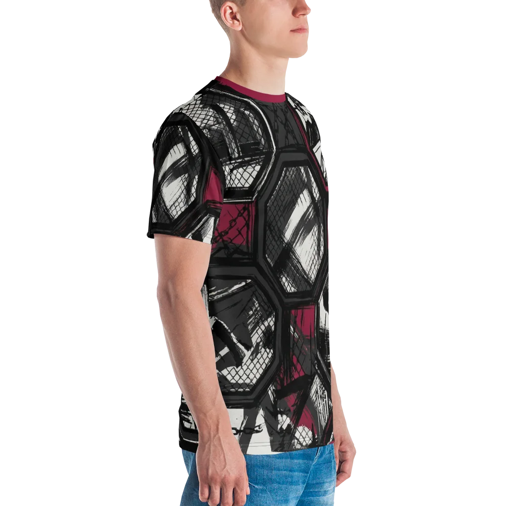 MMA Cage Storyboard T-Shirt — Burgundy Fight Comic — Ansicht 6