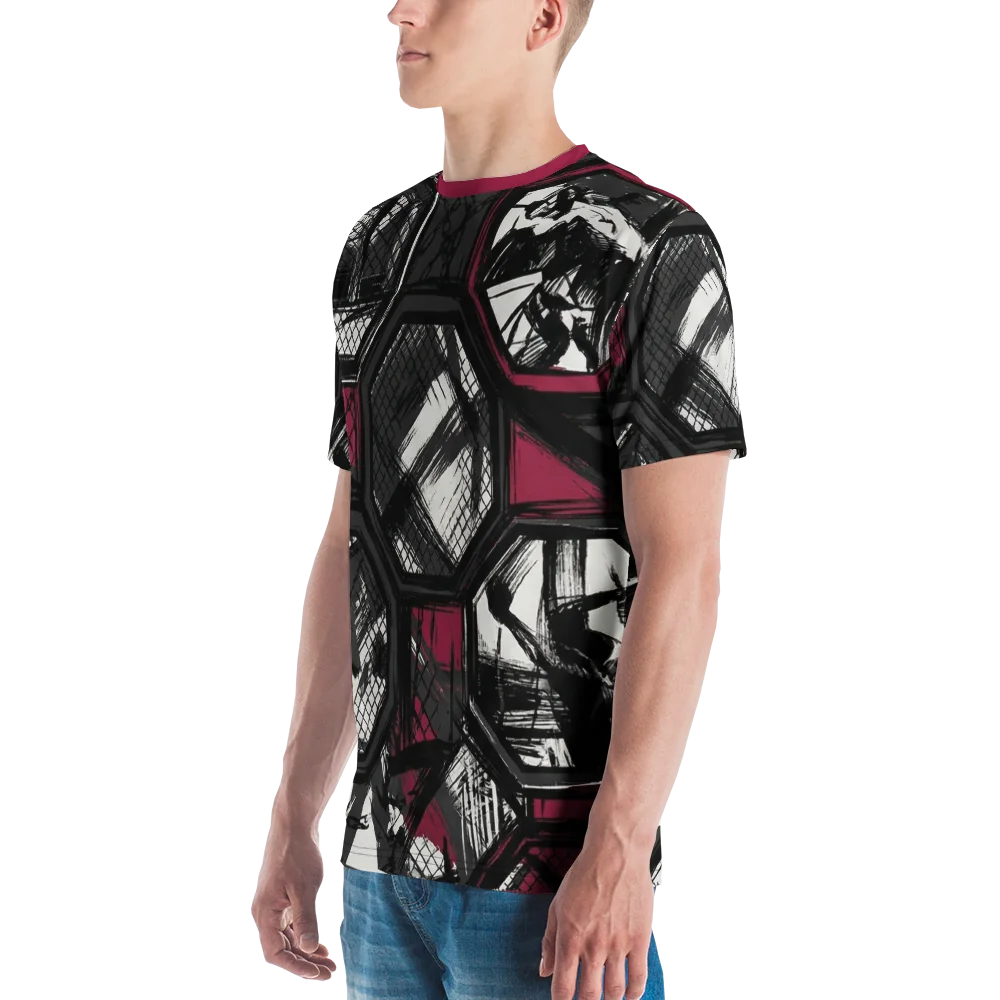 MMA Cage Storyboard T-Shirt — Burgundy Fight Comic — Ansicht 5